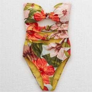 Aerie Triple Knot Floral One Piece Swimsuit - Multicolor